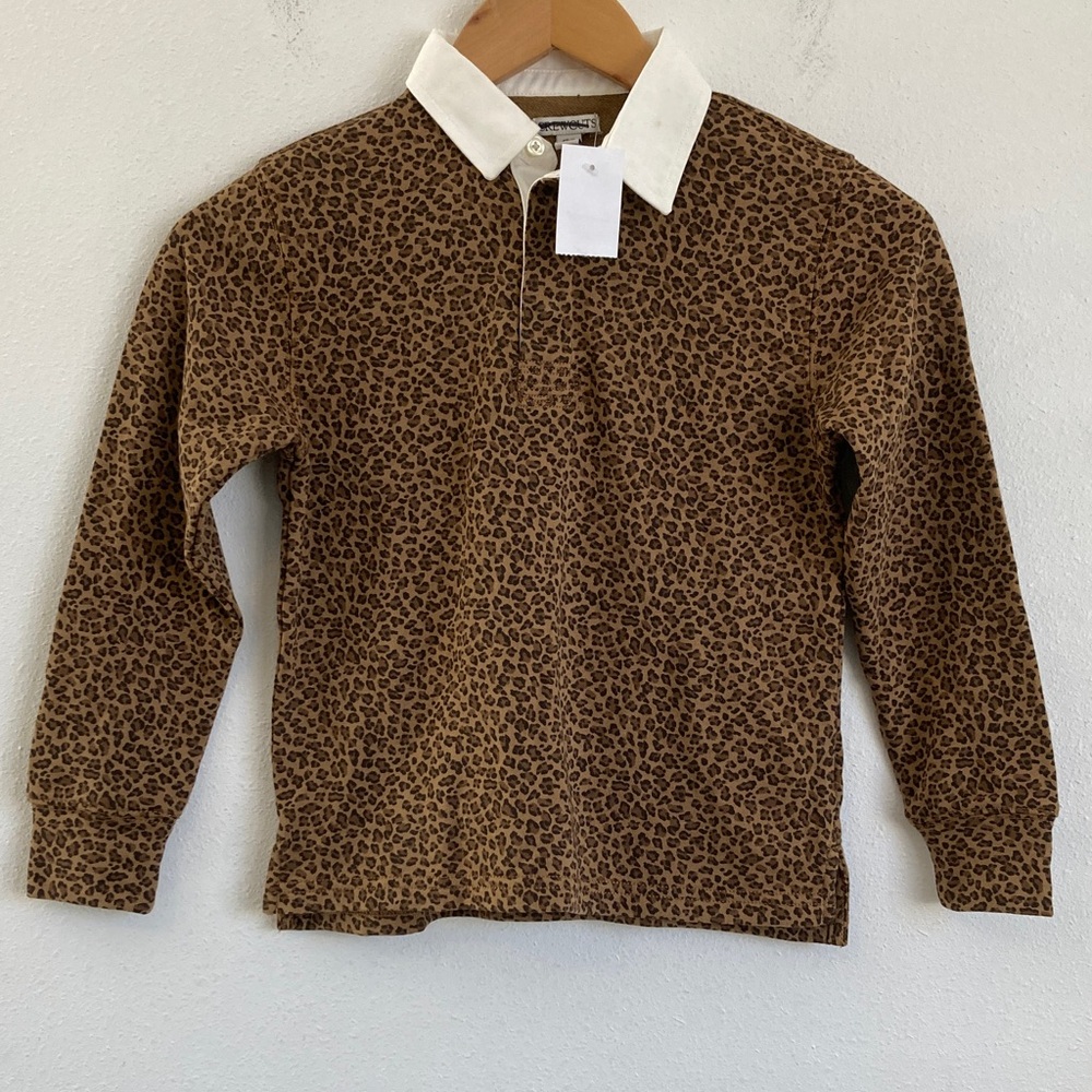 J Crew Crewcuts Top Size‎ Small Leopard Print Ivory and Tan Shirt